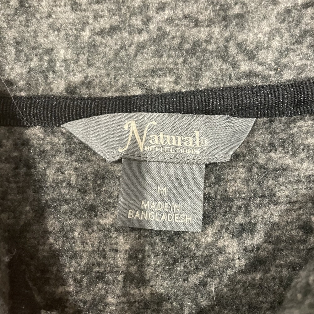 Natural Reflections Women's Sweater Quarter‎ Button Heathered Gray Medium - Picture 5 of 10